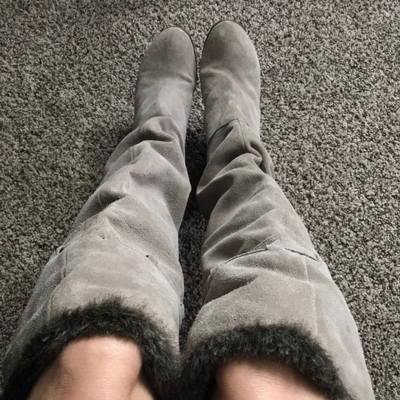 Grayish taupe rare b. Makowski over knee boots - Picture 5 of 8